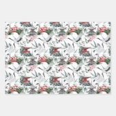 Japanische Pogoda, Brücke, Krane und Blüten Geschenkpapier Set (Vorderseite 3)