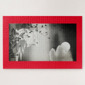 Japanische Printkaninchen betrachten das Mondpuzzl Puzzle (Horizontal)