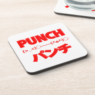 Japanische Punch Emoticons Getränkeuntersetzer