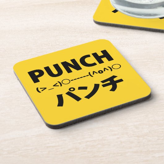 Japanische Punch Emoticons Untersetzer (Linke Seite)