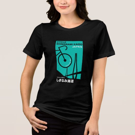 Japanische Radkunst Tri-Blend Shirt (Vorderseite)