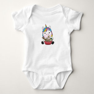 Japanische Rainbow Unicorn Lieben Ramen Pasta Baby Strampler