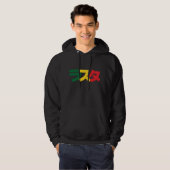 Japanische Rasta ラ タ grün, Gold und Rot Hoodie (Vorne ganz)