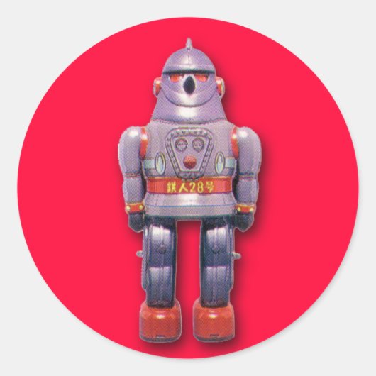 Japanische Roboter-Aufkleber (Blatt 6) Runder Aufkleber (Vorderseite)