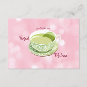 Japanische Rosa-Matcha-Brautparty-Beratung und Wün Begleitkarte