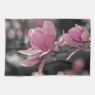 Japanische Rosa-Teller-Magnolie Geschirrtuch