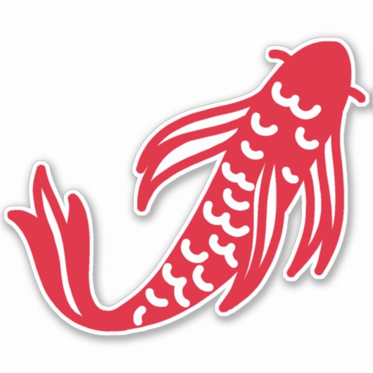 Japanische Rot- und Weißfischfische Aufkleber (Vorderseite)