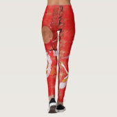 Japanische rote Malerei Kransonne Japans Leggings (Rückseite)