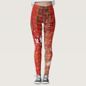 Japanische rote Malerei Kransonne Japans Leggings (Vorderseite)