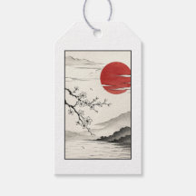 Japanische rote Sonnen-Kirschblüten-Landschaft