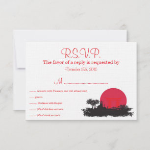 Japanische RSVP-Karte für Sun Wedding RSVP Karte