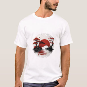 Japanische Ruhe - Mount Fuji Sonnenuntergang Tee D