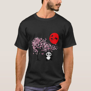 Japanische Sakura-Bäume Kirschblossom und Panda T-Shirt