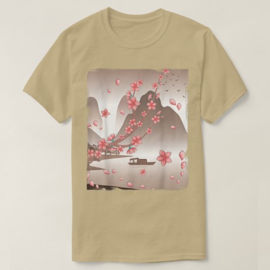 Japanische Sakura Blume Japan Gebirgsflora Cherr T-Shirt (Design vorne)