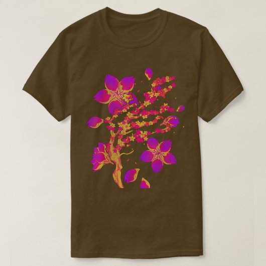 Japanische Sakura Blume Retro 90er Vaporwave Cherr T-Shirt (Design vorne)
