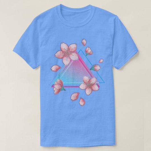 Japanische Sakura Blume Retro Art Vaporwave Cherry T-Shirt (Design vorne)
