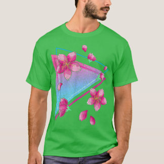 Japanische Sakura Blume Vaporwave Ästhetische Kirs T-Shirt