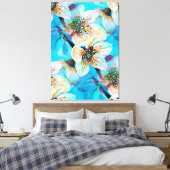 Japanische Sakura Kirschbaum Blume in Aqua Blue Leinwanddruck (Insitu (Schlafzimmer))