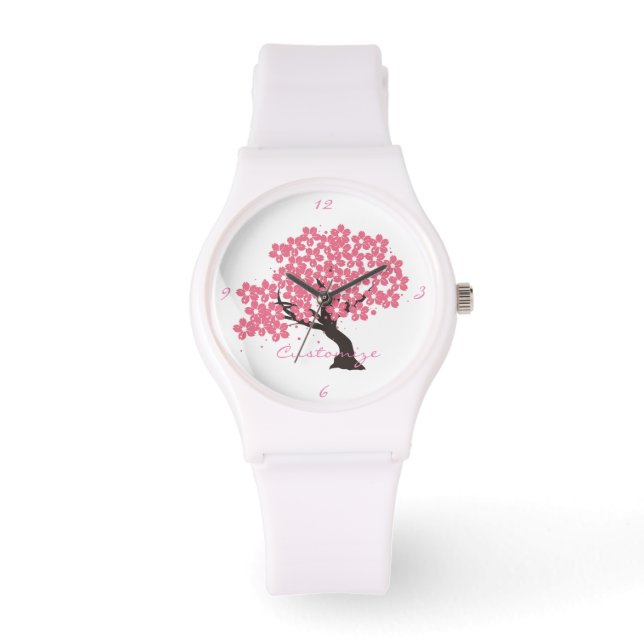Japanische Sakura Kirschblüten Thunder_Cove Armbanduhr (Vorderseite)