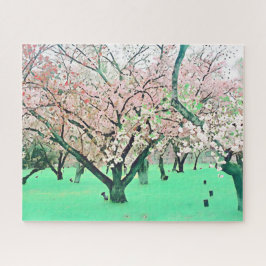 Japanische Sakura-Kirschblütenlandschaft vor Herau Puzzle