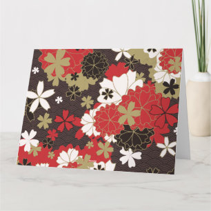 Japanische Sakura-Kunst Elegantes Blumenmuster Karte