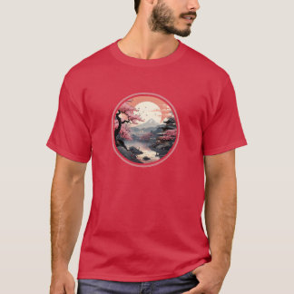 Japanische Sakura Szenerie Ukiyo-e Style T-Shirt