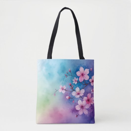 Japanische Sakura Wasserfarben Tasche (Vorderseite)