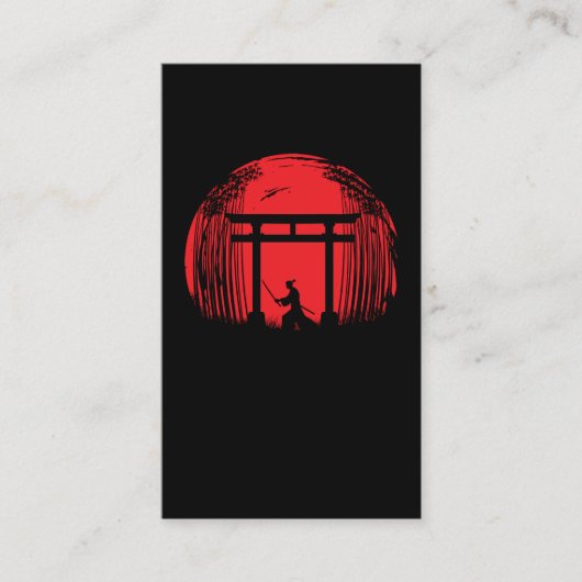 Japanische Samurai Fighter Silhouette Warrior Japa Visitenkarte (Vorderseite)