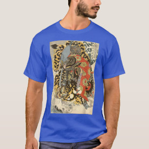 Japanische Samurai General Fighting Tiger Artwork T-Shirt