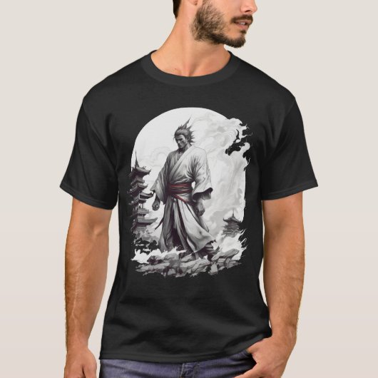 Japanische Samurai Illustration T - Shirt (Vorderseite)