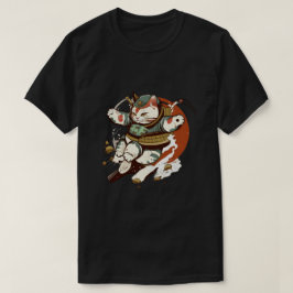 Japanische Samurai Katze Mann und T - Shirt