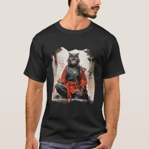 Japanische Samurai-Katze T-Shirt