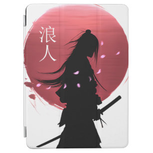 Japanische Samurai-Kriegerin auf roter Sonne iPad Air Hülle