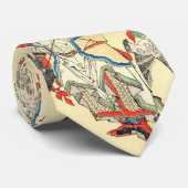 Japanische Samurai-Kriegersskizzetätowierung Krawatte (Gerollt)