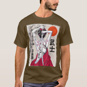Japanische Samurai-Kultur Szene Vintage Sakura Ch T-Shirt