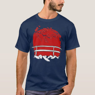 Japanische Samurai Kulturlandschaft Vintag Sakura  T-Shirt