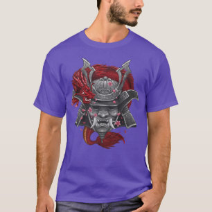 Japanische Samurai Maske Drache mit Kirschblüte p T-Shirt