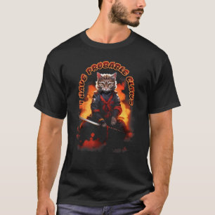 Japanische Samurai-Ninja-Katze T-Shirt