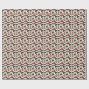 Japanische Samurai-Rüstung & Katana-Designmuster-K Geschenkpapier