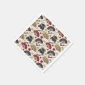Japanische Samurai-Rüstung & Katana-Designmuster-K Serviette (Ecke)