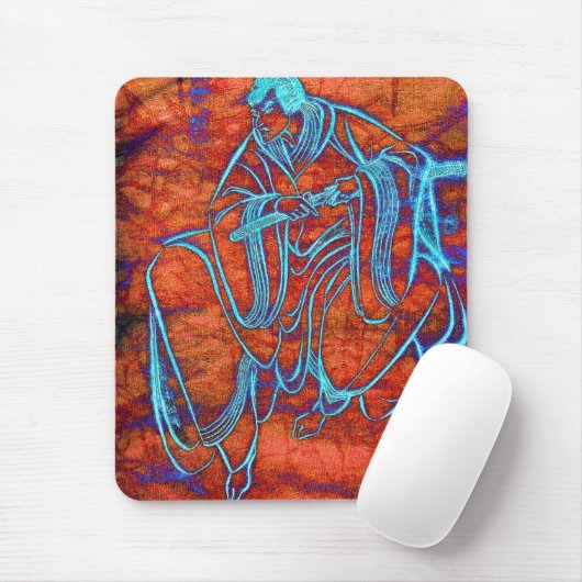 Japanische Samurai-Schwertfechter-schöne Kunst Mousepad (Mit Mouse)