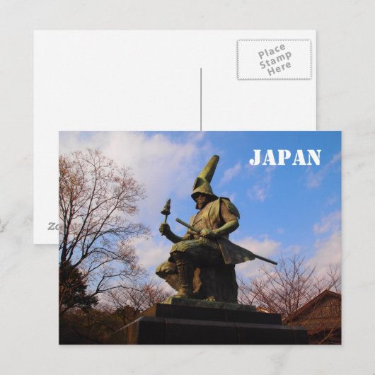 Japanische Samurai Statue Postcard Postkarte (Vorne/Hinten)