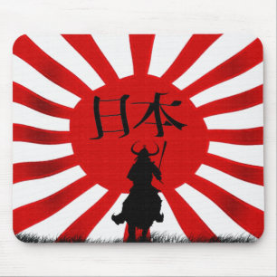 Japanische Samurai Warrior Flag Art Mousepad