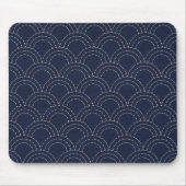 Japanische sashiko Ozeanwellen Mousepad (Vorne)