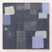 Japanische Sashiko-Stiche ähneln dem Muster Glasuntersetzer (Vorderseite)
