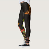 JAPANISCHE SCHALTFLÄCHEN UND BLUME DRUCKTEN LEGGIN LEGGINGS (Links)