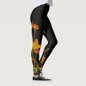 JAPANISCHE SCHALTFLÄCHEN UND BLUME DRUCKTEN LEGGIN LEGGINGS (Rechts)