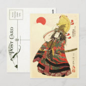 Japanische Schauspielerin als militärischer Führer Postkarte (Vorne/Hinten)