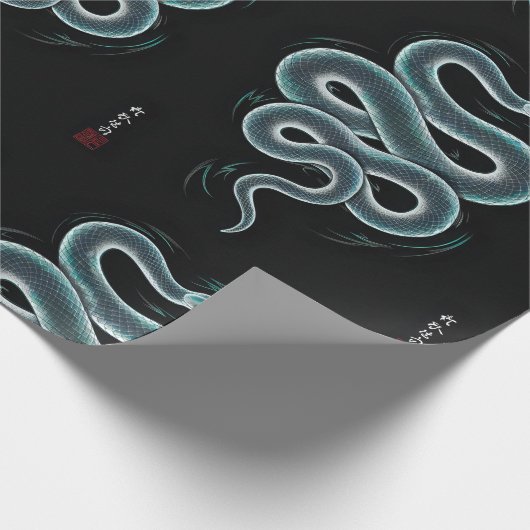 Japanische Schlangenkunst Geschenkpapier (Ecke)