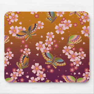 Japanische Schmetterlinge aus der Mitte der Sakura Mousepad